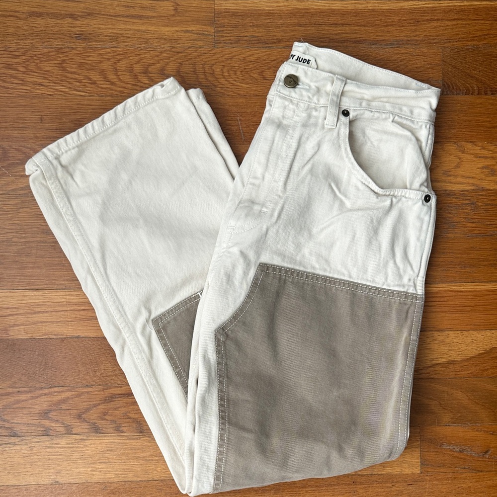 Rudy Jude Adult Color Block Utility Jeans - size 3 - sage